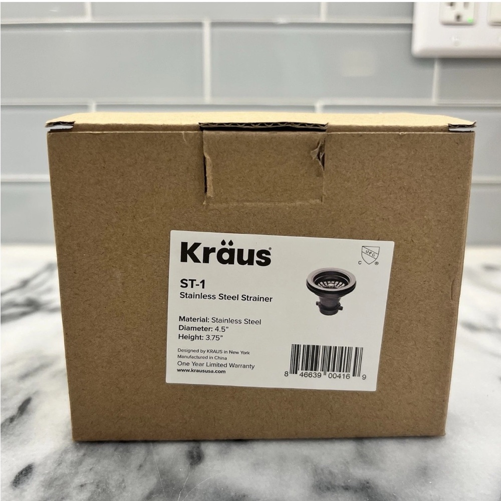 Kraus Stainless Steel Kitchen Strainer ST-1 NEW In Box 4.5” Diameter 3.75” H